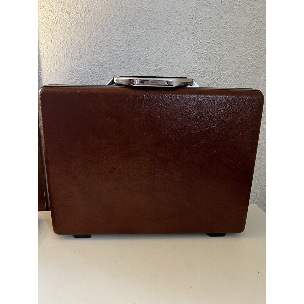 Vintage Samsonite Accord Brown Faux Leather Hardshell Briefcase